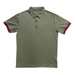 CNROS Original Design Men's olive short sleeve solid polo shirt size Medium.